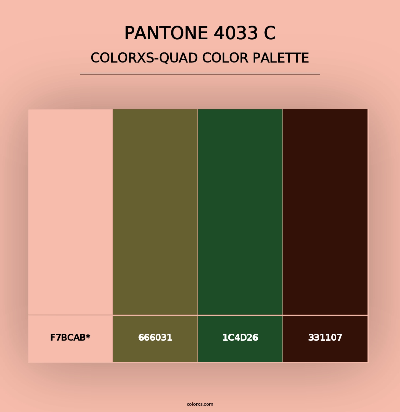 PANTONE 4033 C - Colorxs Quad Palette