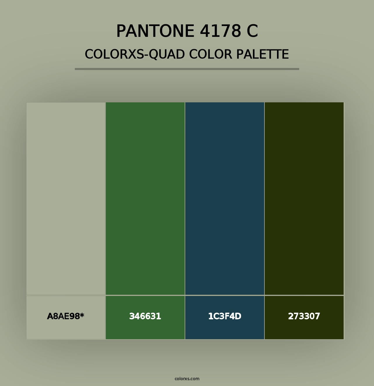 PANTONE 4178 C - Colorxs Quad Palette