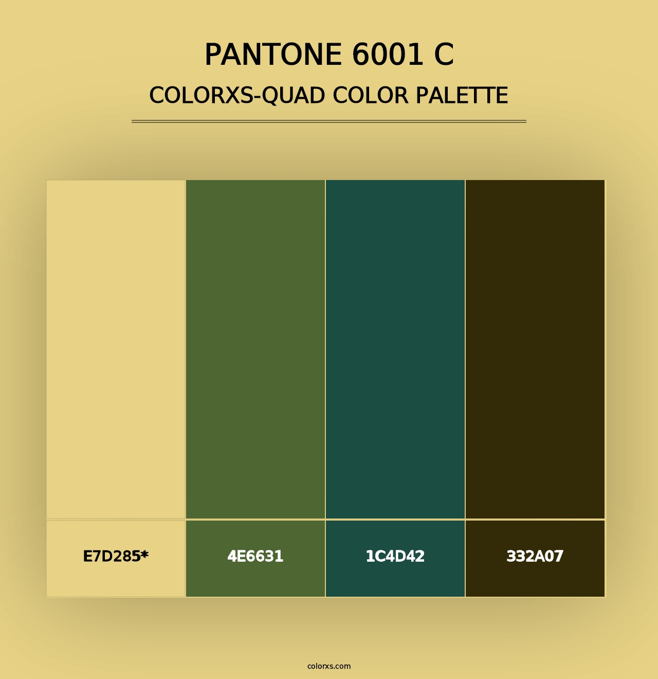 PANTONE 6001 C - Colorxs Quad Palette