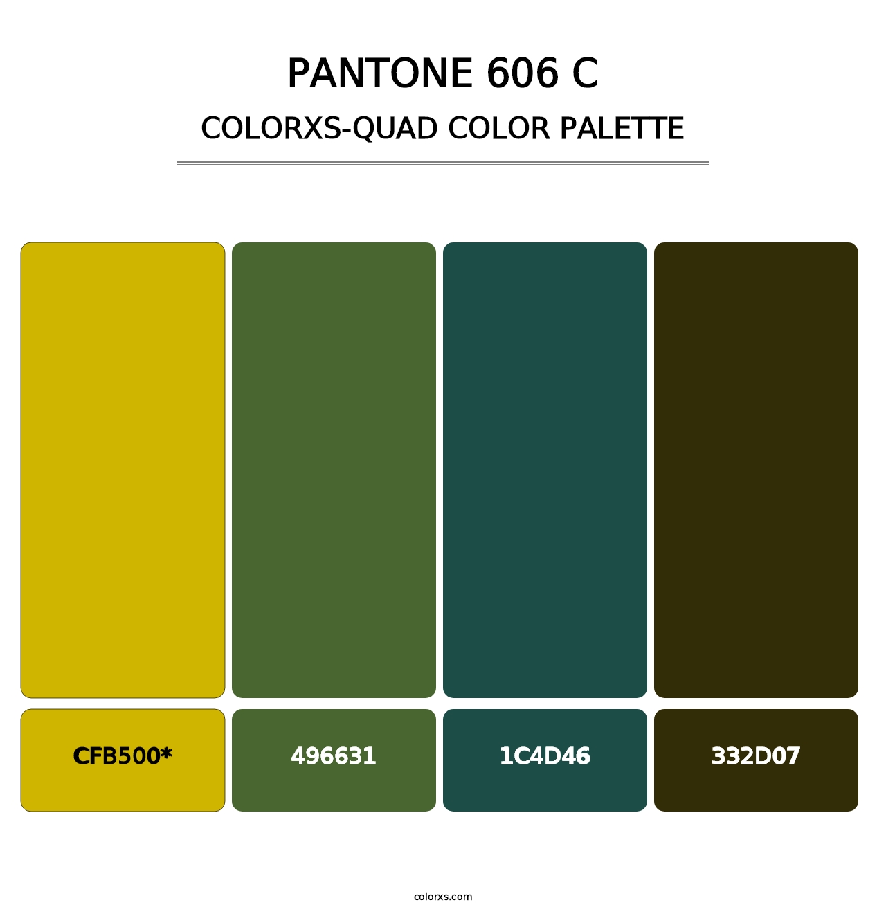 PANTONE 606 C - Colorxs Quad Palette