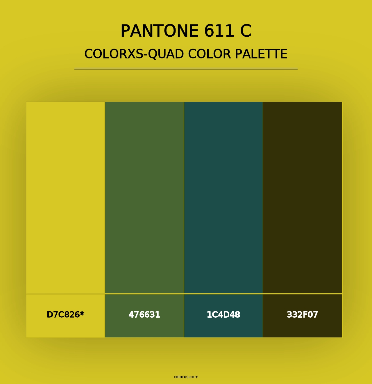 PANTONE 611 C - Colorxs Quad Palette