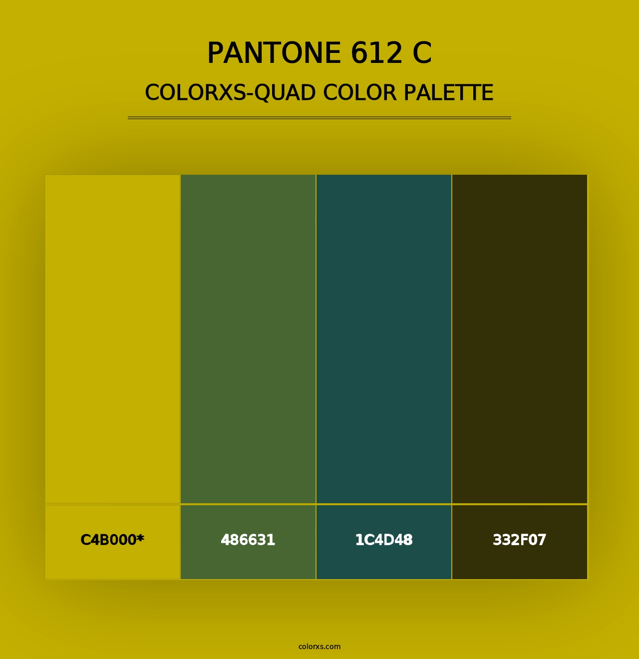 PANTONE 612 C - Colorxs Quad Palette