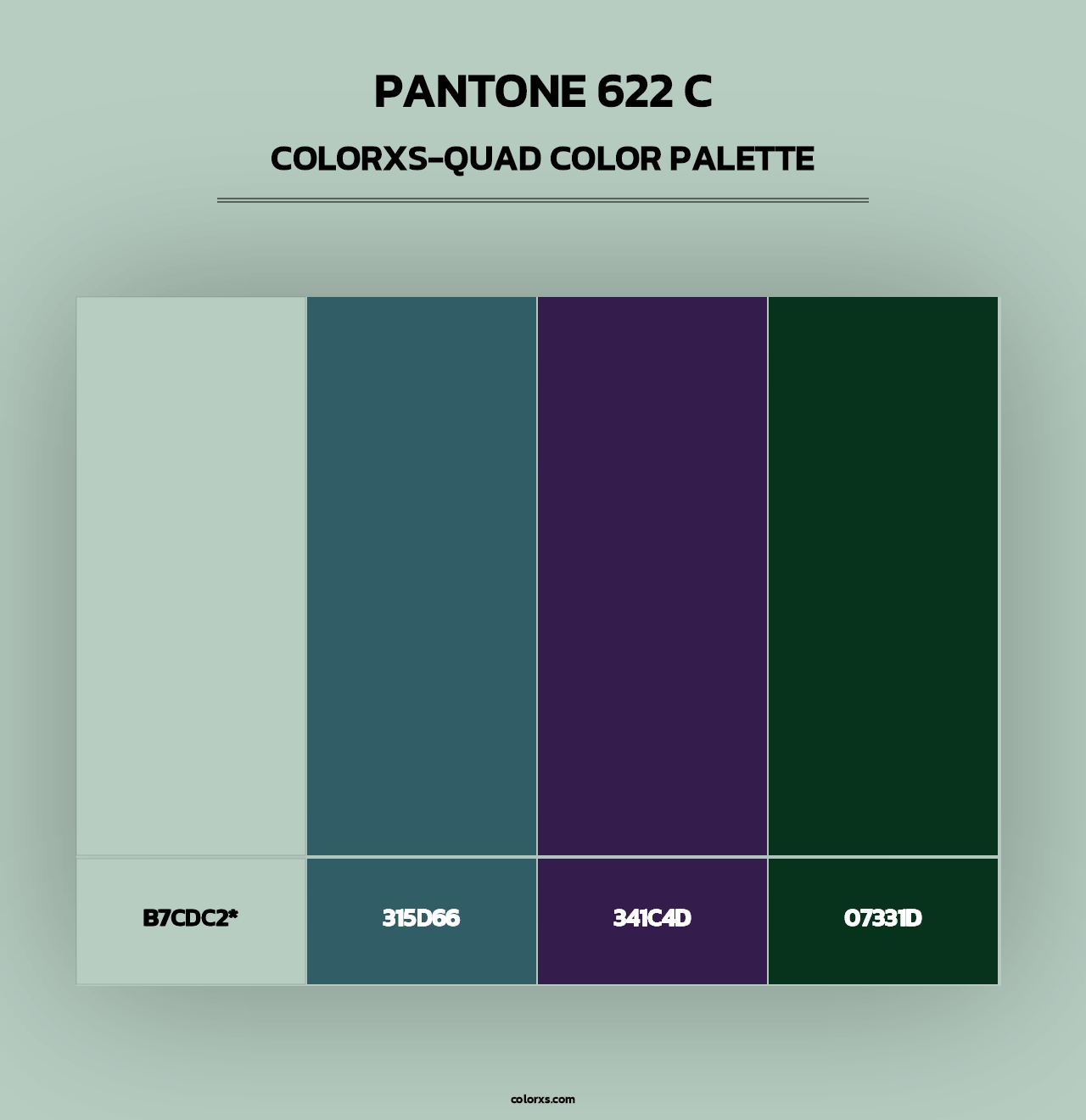 PANTONE 622 C - Colorxs Quad Palette