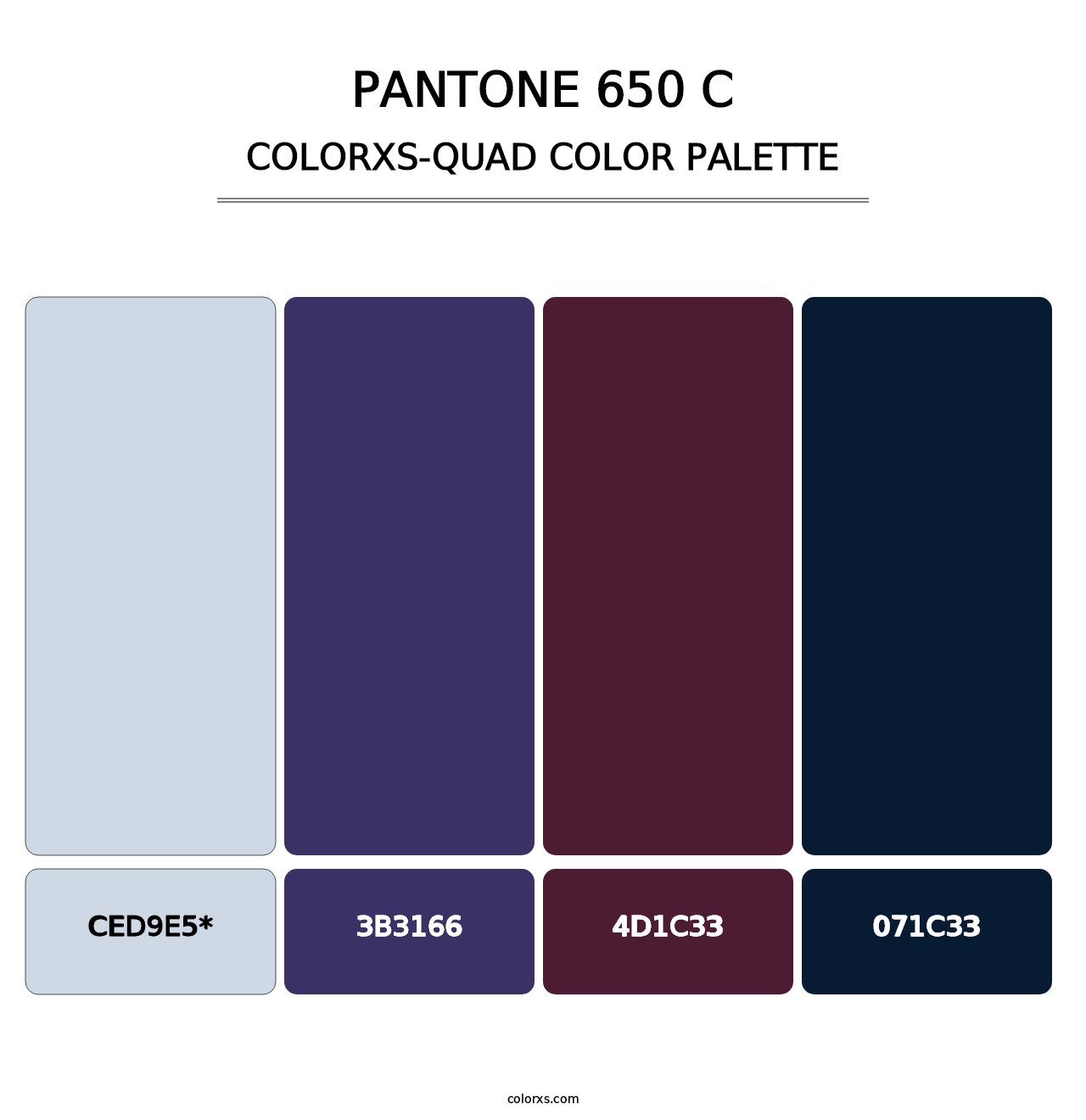 PANTONE 650 C - Colorxs Quad Palette