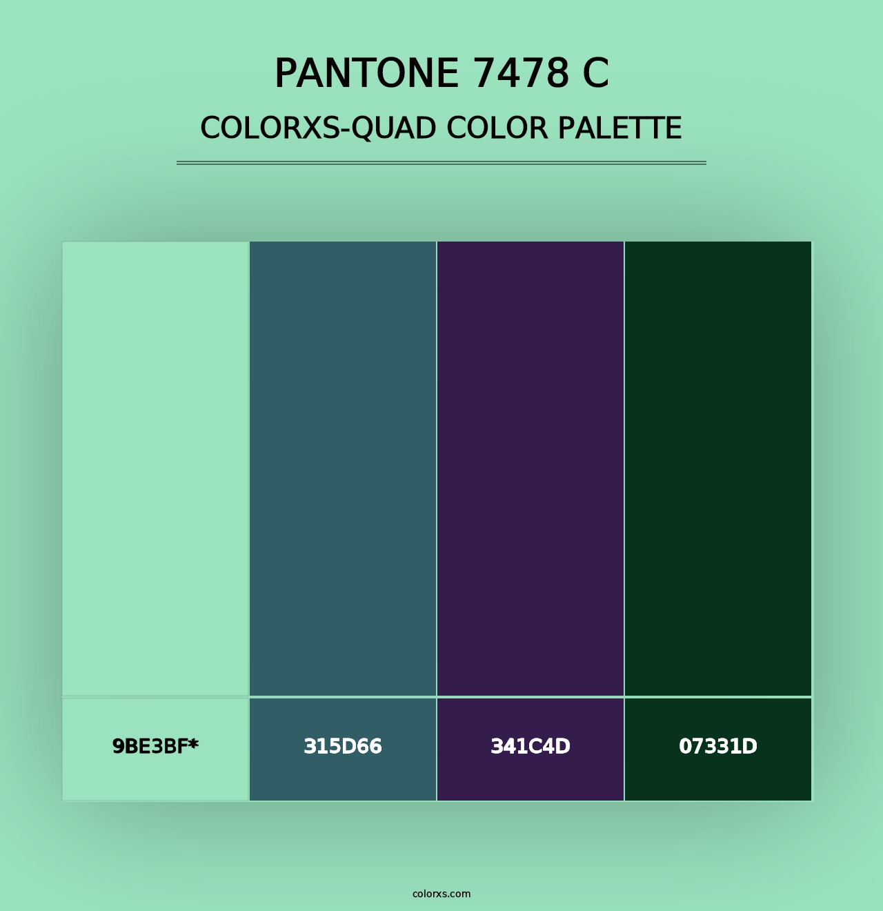 PANTONE 7478 C - Colorxs Quad Palette