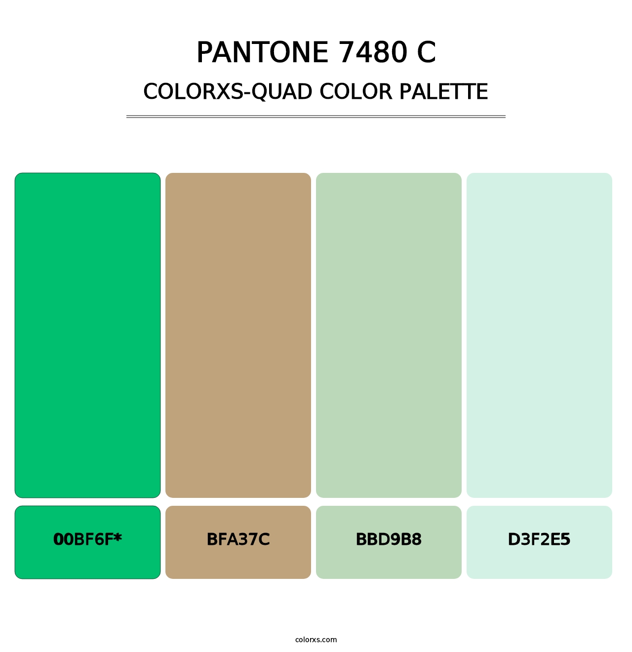 PANTONE 7480 C - Colorxs Quad Palette