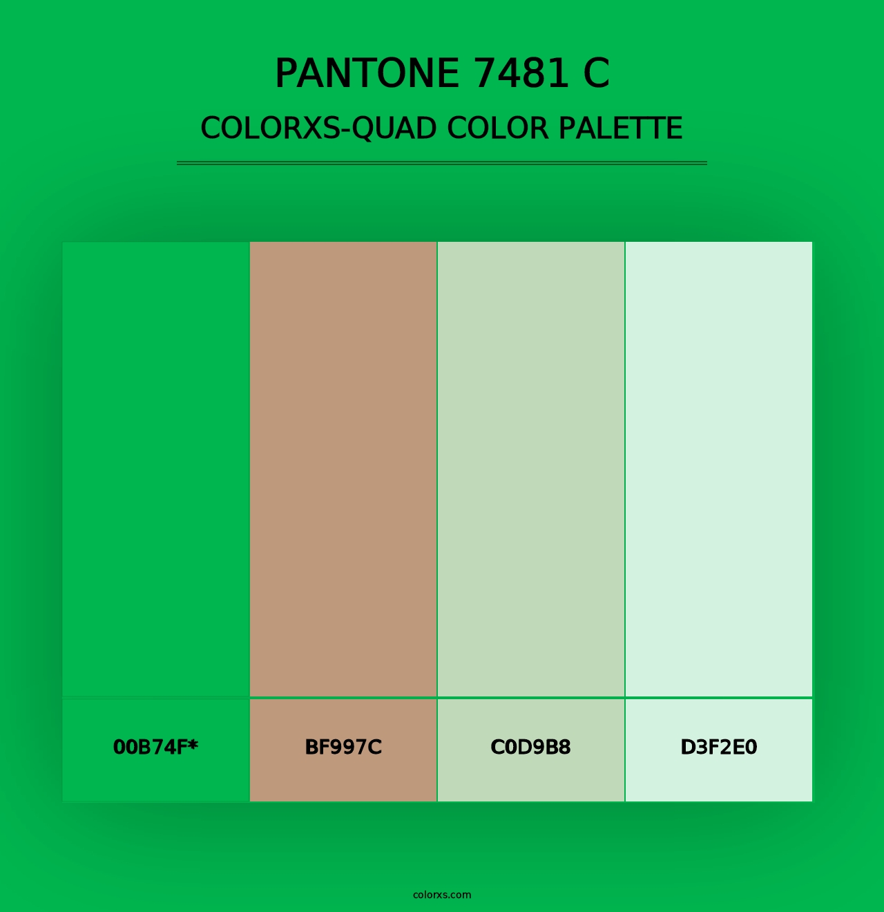 PANTONE 7481 C - Colorxs Quad Palette