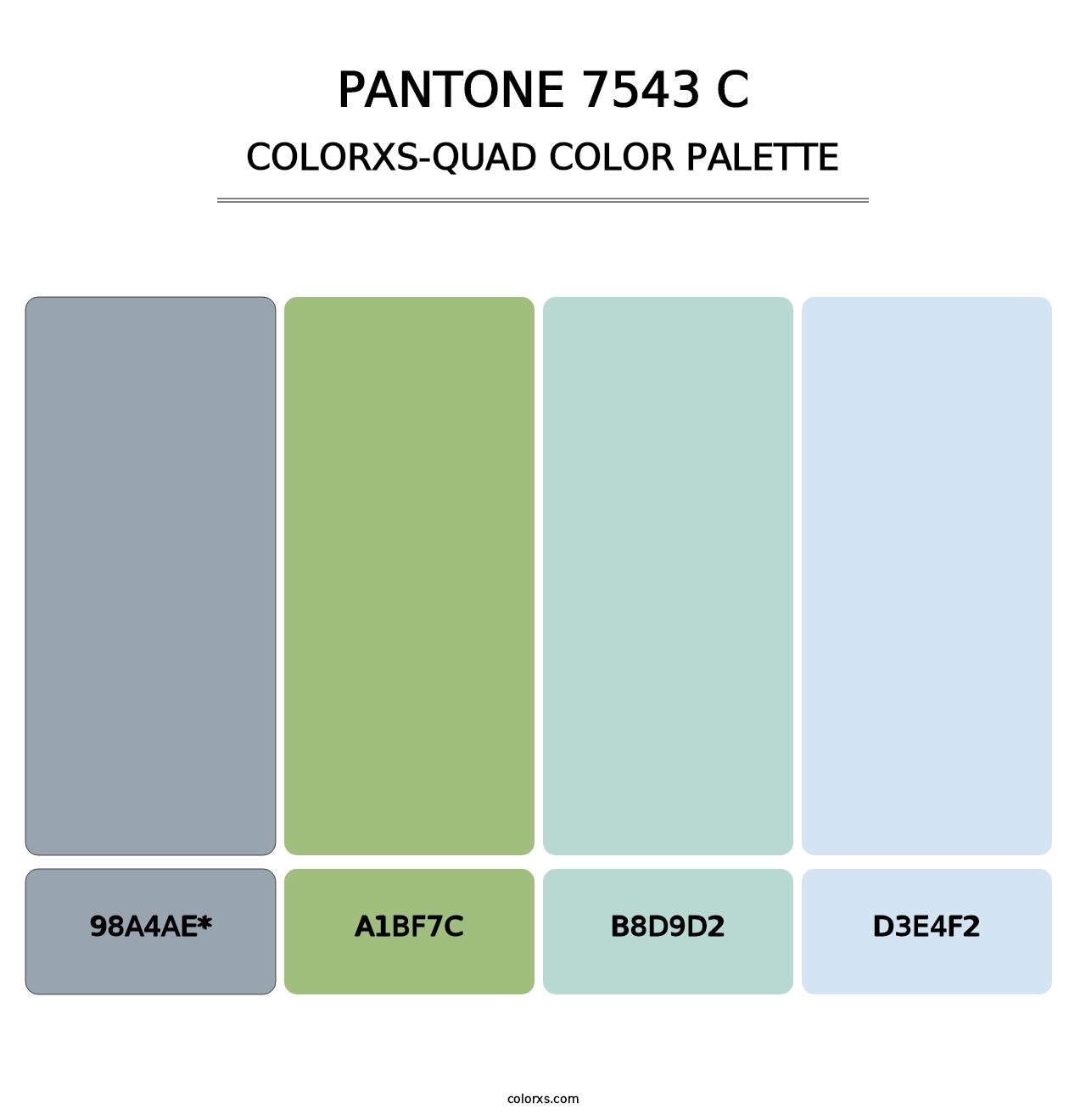 PANTONE 7543 C - Colorxs Quad Palette