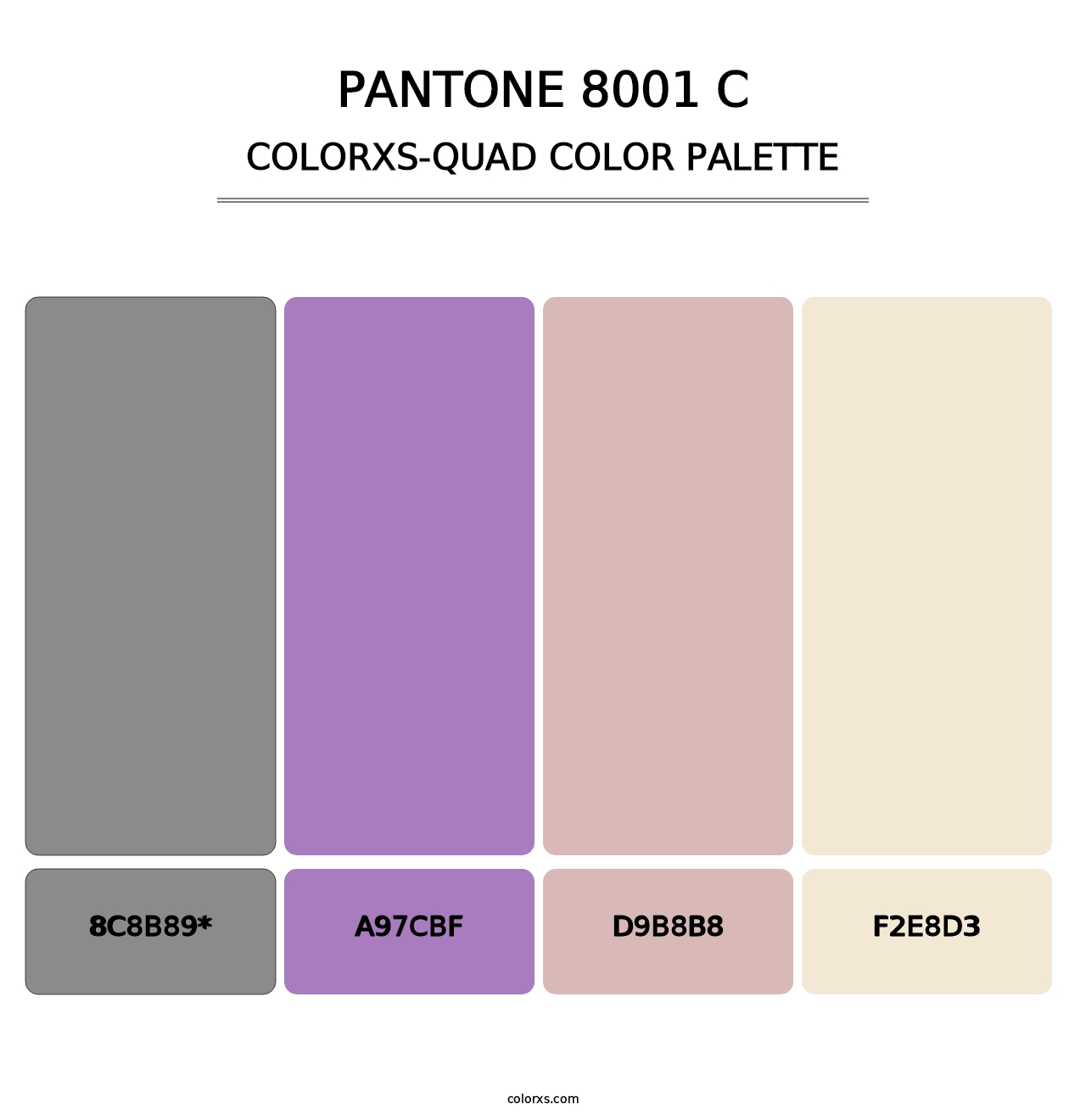 PANTONE 8001 C - Colorxs Quad Palette