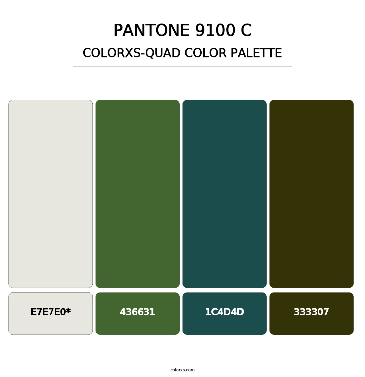 PANTONE 9100 C - Colorxs Quad Palette