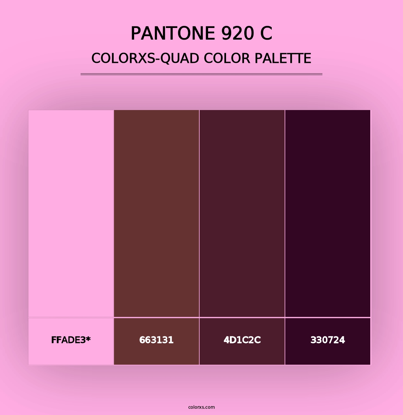 PANTONE 920 C - Colorxs Quad Palette