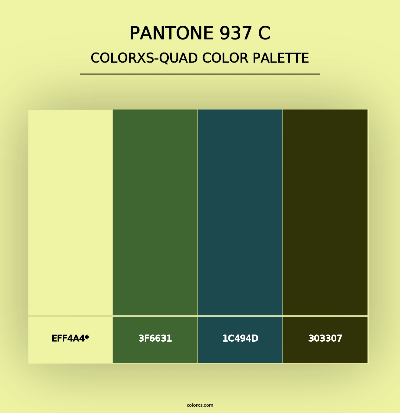 PANTONE 937 C - Colorxs Quad Palette