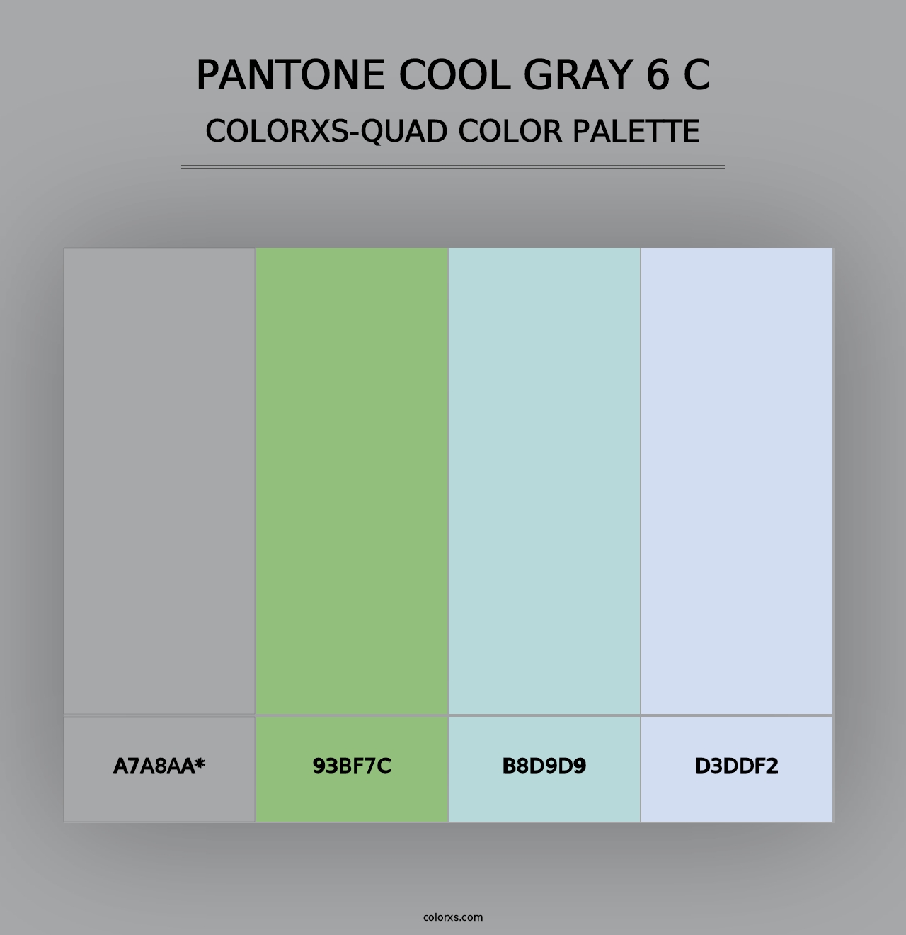 PANTONE Cool Gray 6 C - Colorxs Quad Palette