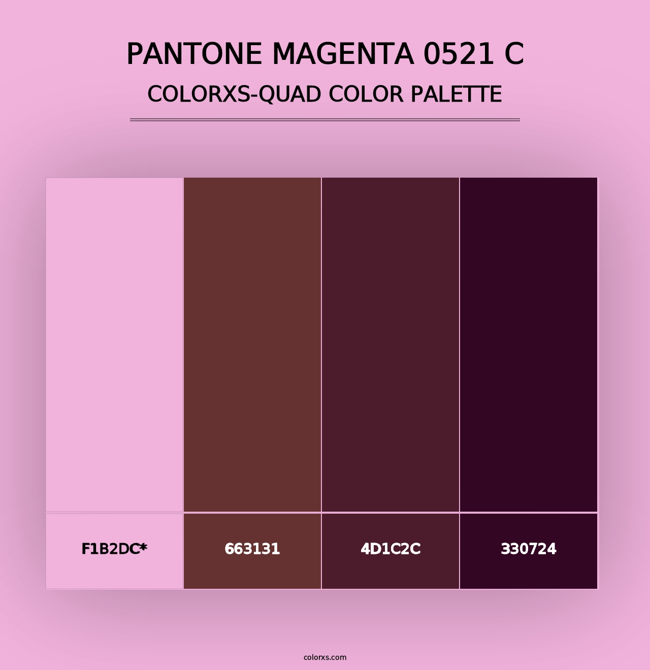 PANTONE Magenta 0521 C - Colorxs Quad Palette