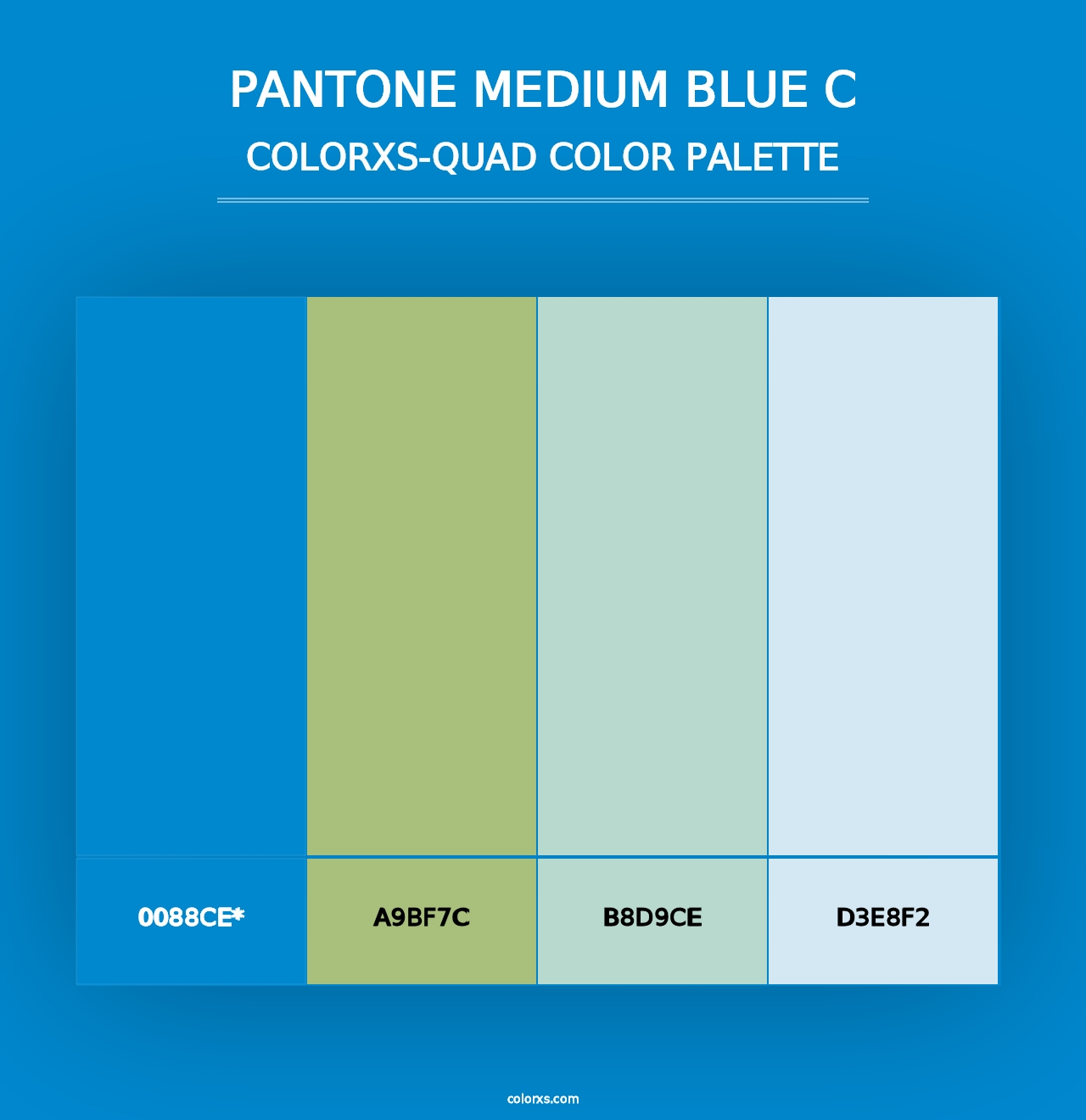 PANTONE Medium Blue C - Colorxs Quad Palette