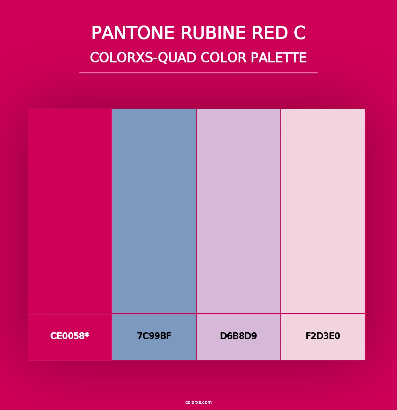 PANTONE Rubine Red C - Colorxs Quad Palette