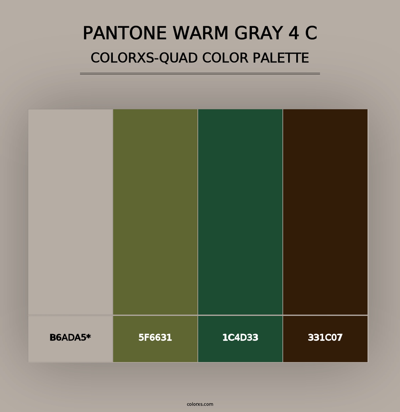 PANTONE Warm Gray 4 C - Colorxs Quad Palette