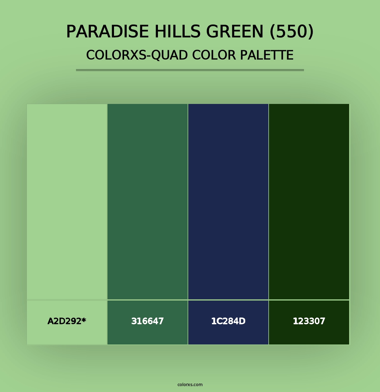 Paradise Hills Green (550) - Colorxs Quad Palette