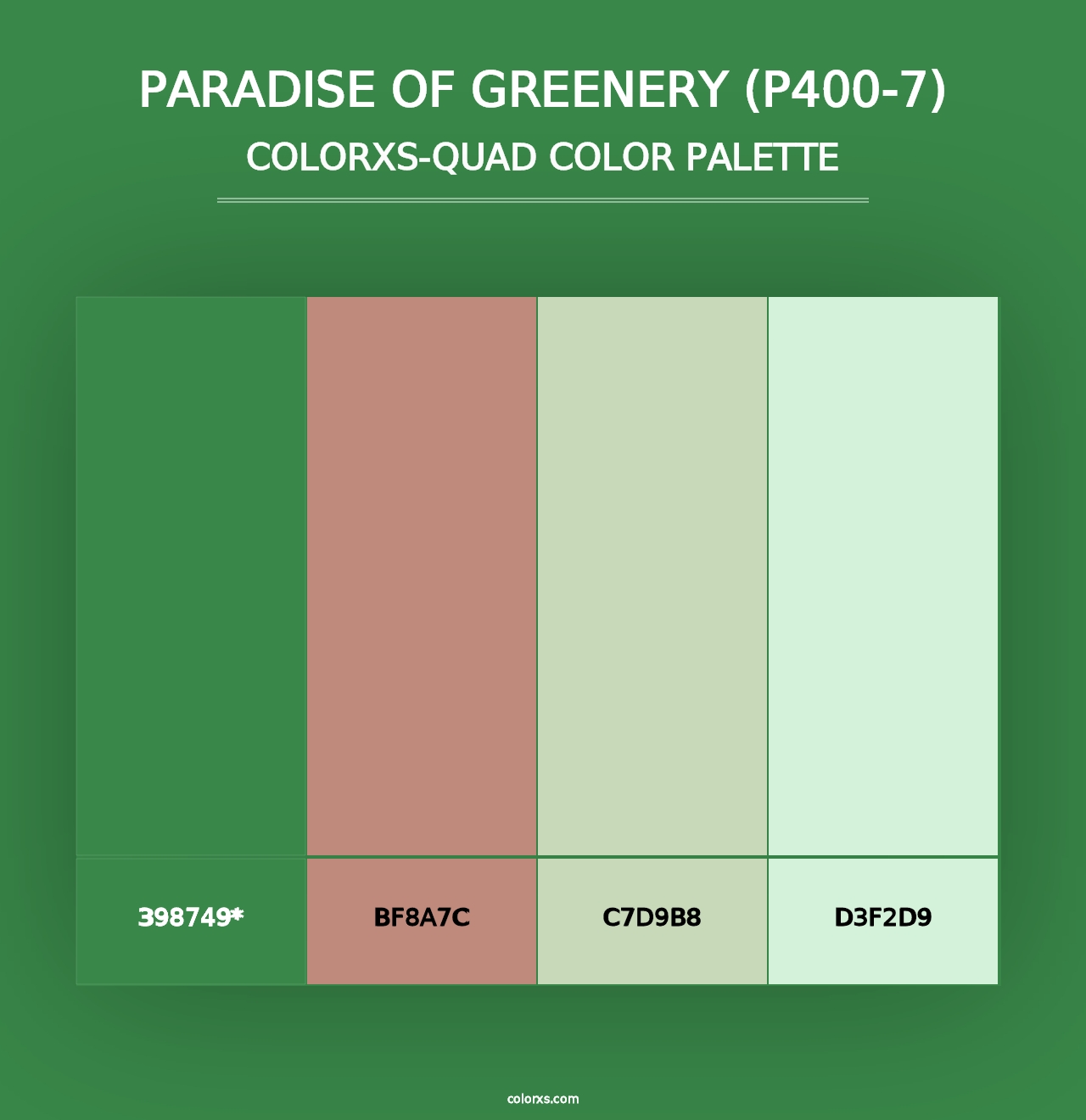 Paradise Of Greenery (P400-7) - Colorxs Quad Palette