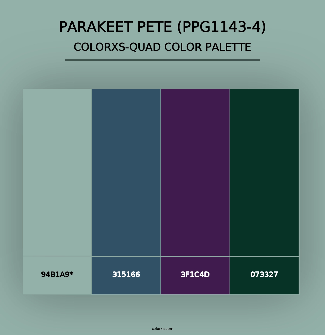 Parakeet Pete (PPG1143-4) - Colorxs Quad Palette