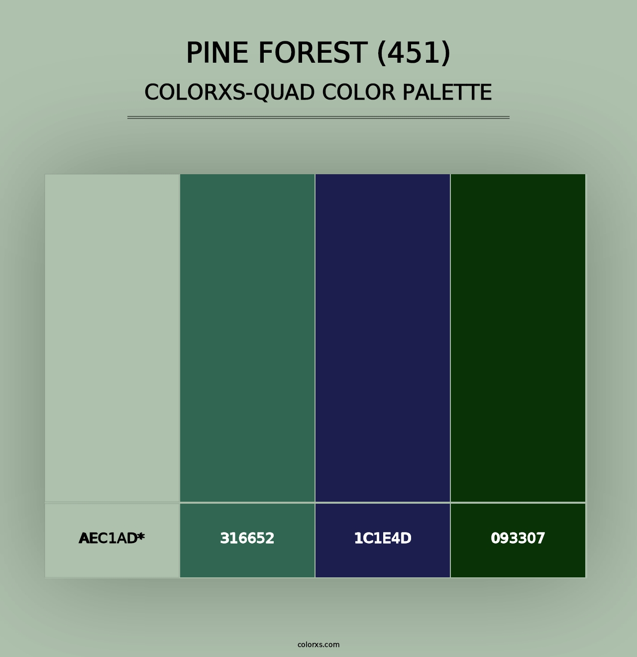 Pine Forest (451) - Colorxs Quad Palette