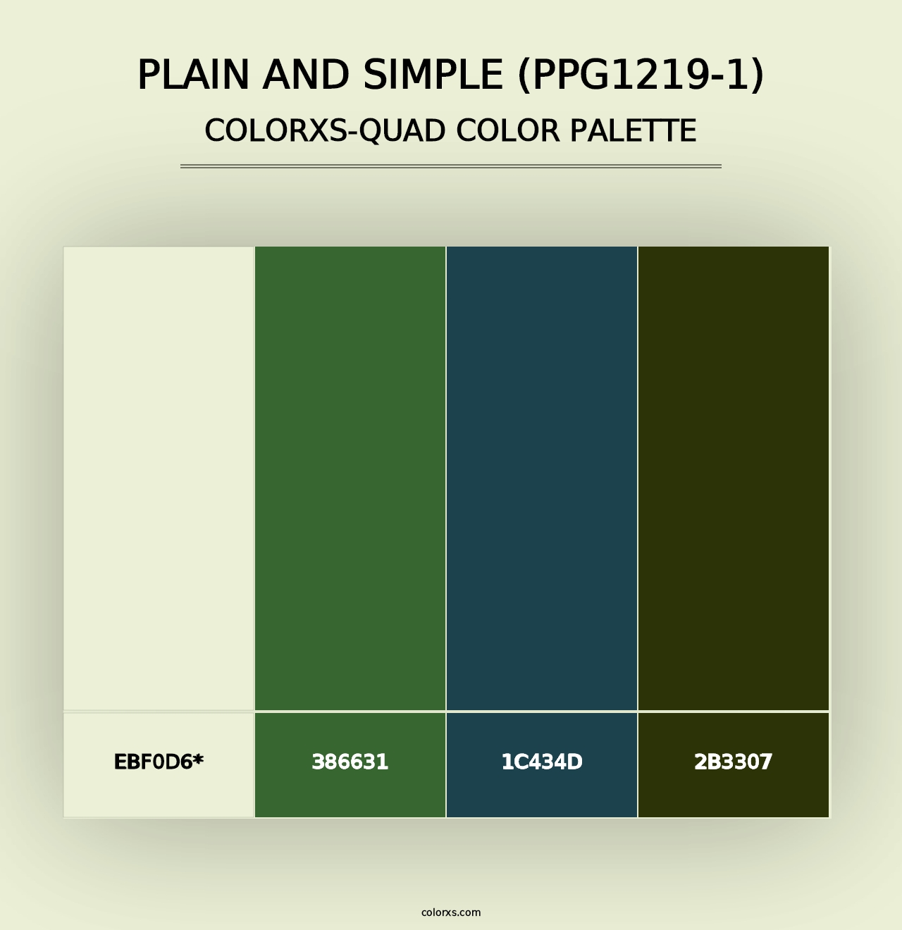 Plain And Simple (PPG1219-1) - Colorxs Quad Palette