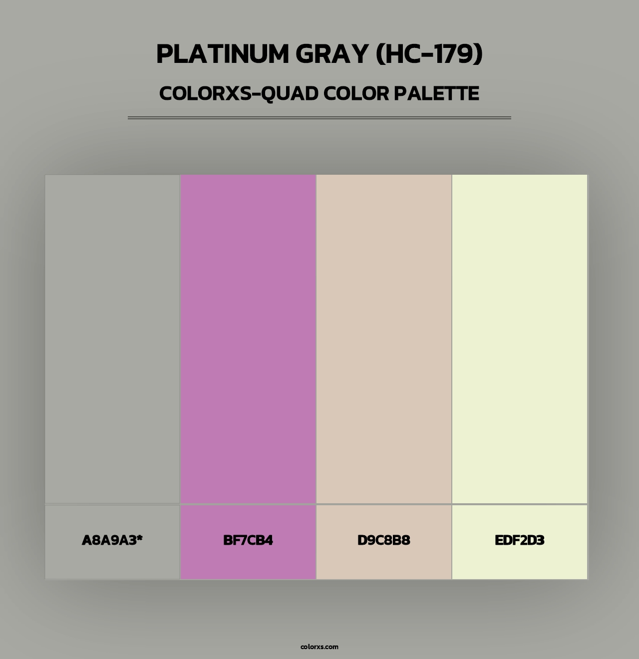 Platinum Gray (HC-179) - Colorxs Quad Palette