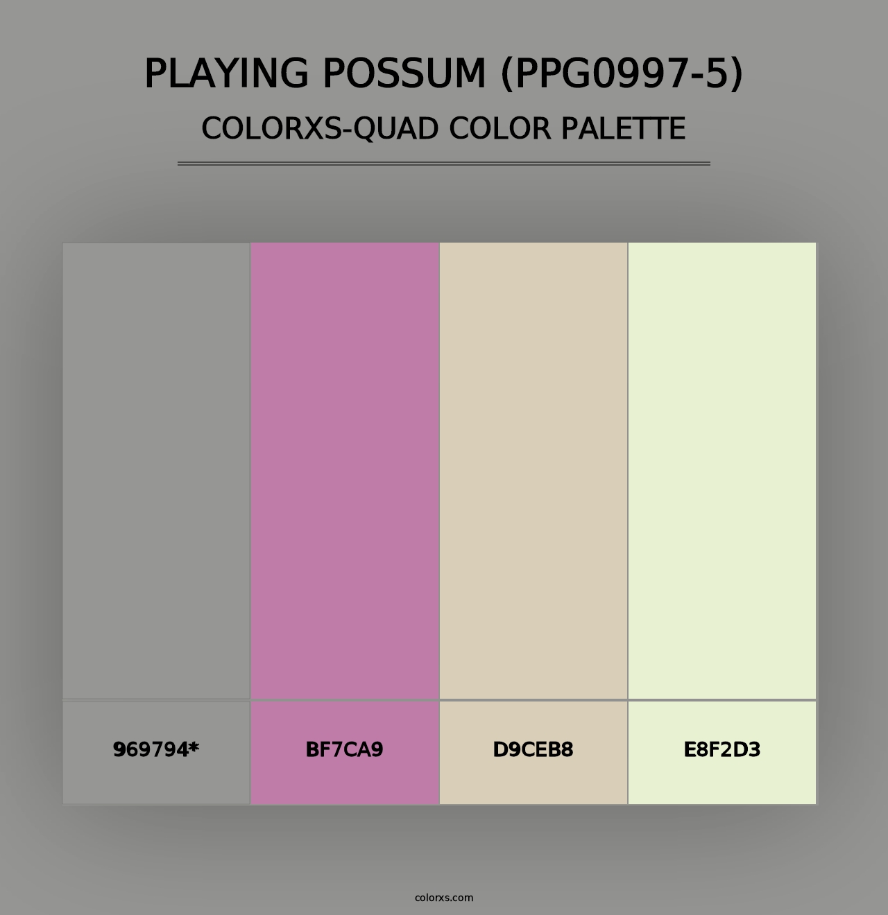 Playing Possum (PPG0997-5) - Colorxs Quad Palette