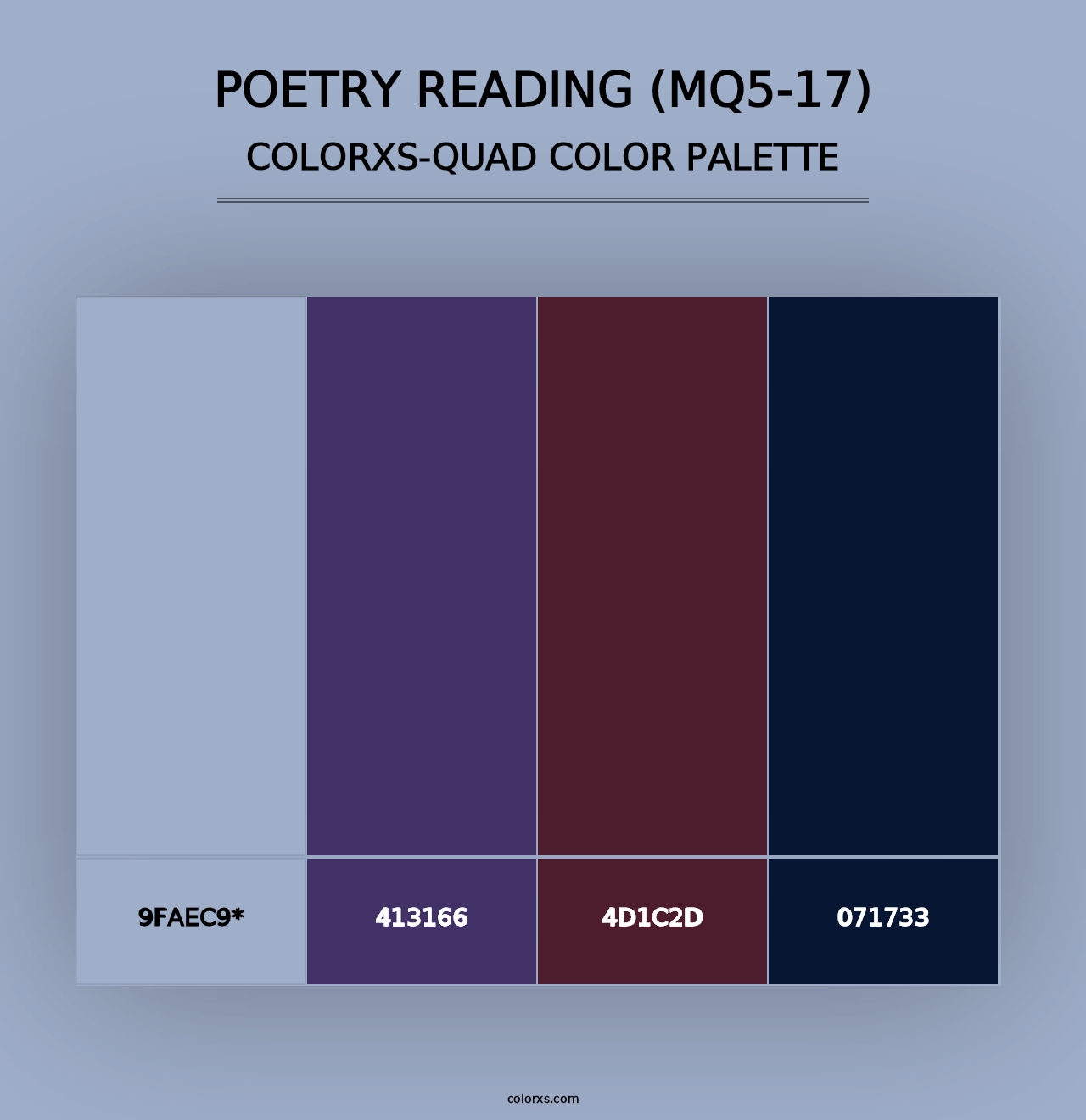 Poetry Reading (MQ5-17) - Colorxs Quad Palette