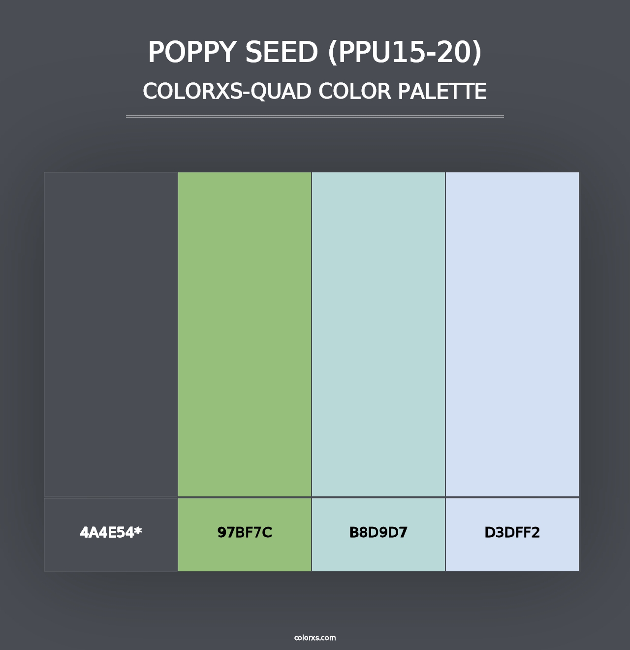 Poppy Seed (PPU15-20) - Colorxs Quad Palette