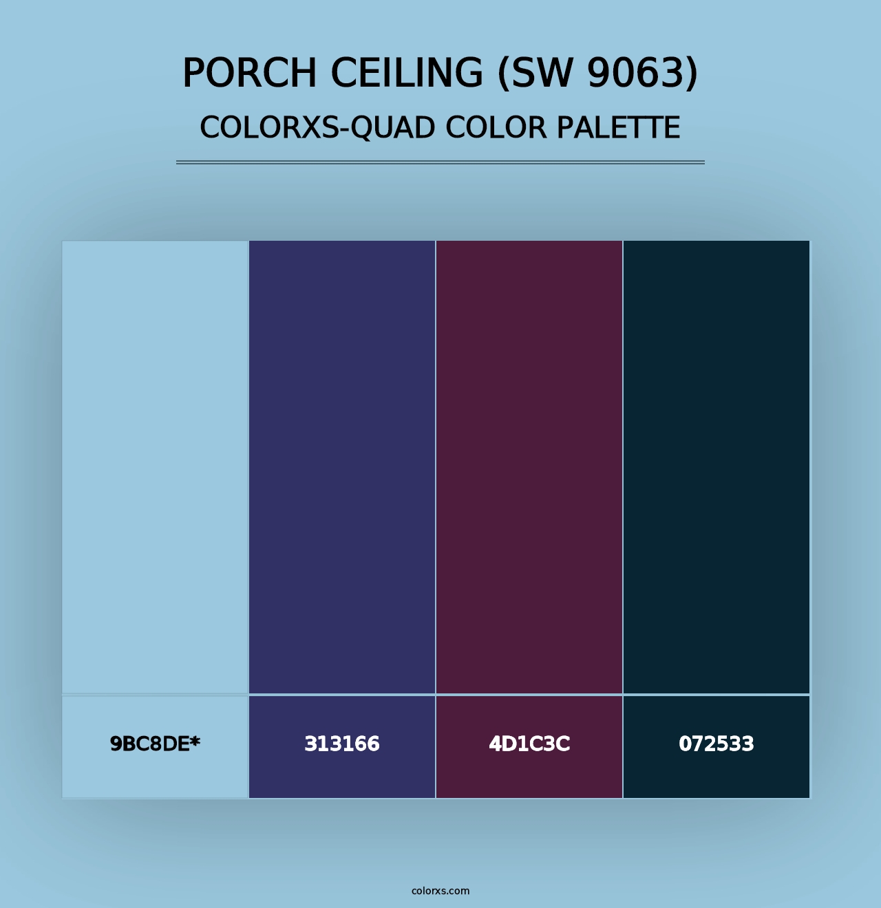 Porch Ceiling (SW 9063) - Colorxs Quad Palette