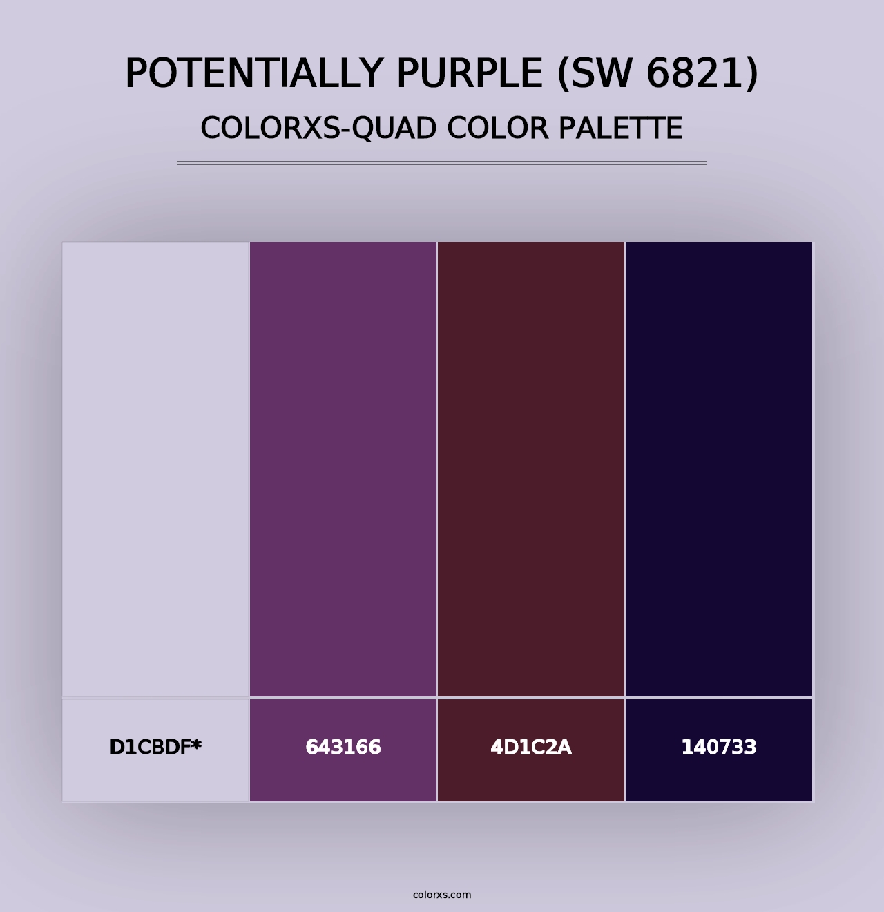 Potentially Purple (SW 6821) - Colorxs Quad Palette