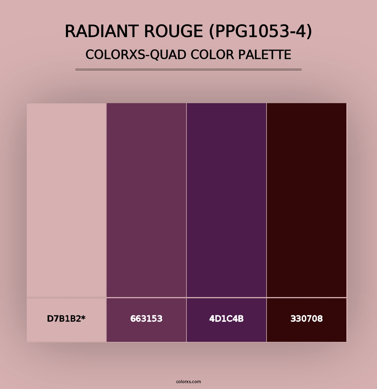 Radiant Rouge (PPG1053-4) - Colorxs Quad Palette