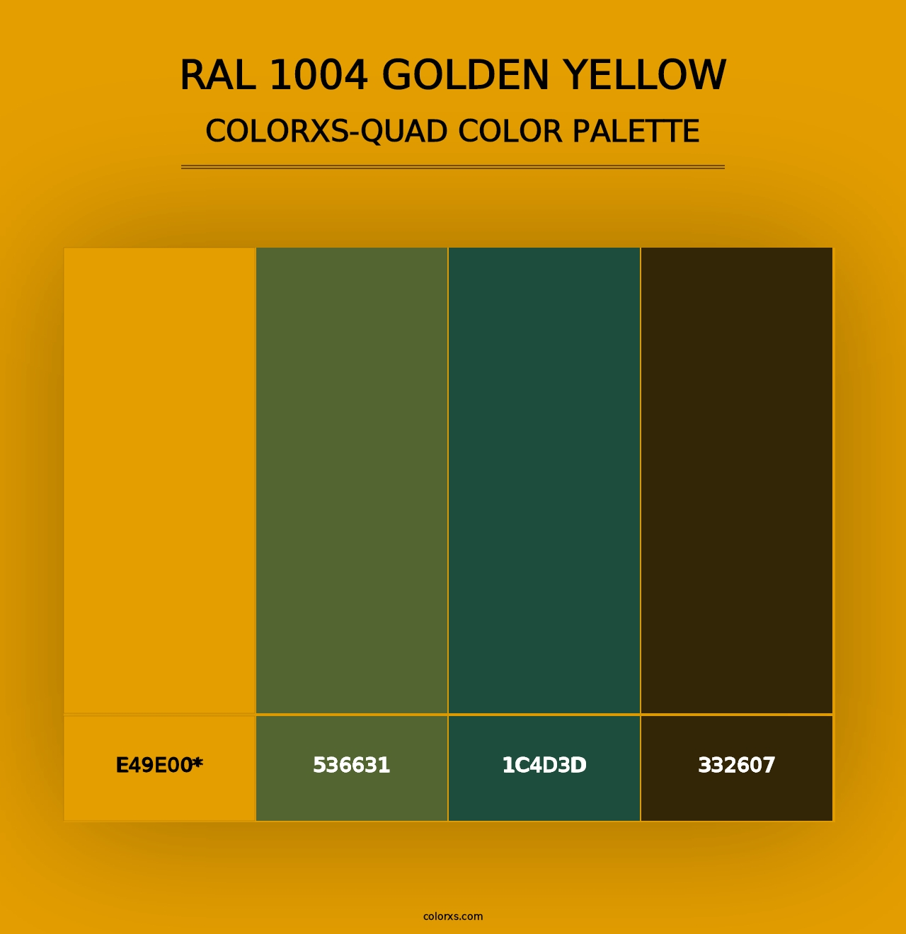 RAL 1004 Golden Yellow - Colorxs Quad Palette