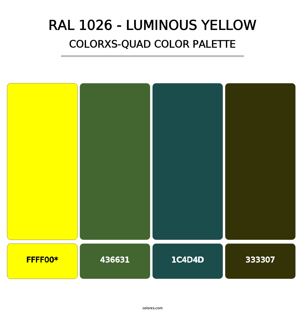 RAL 1026 - Luminous Yellow - Colorxs Quad Palette