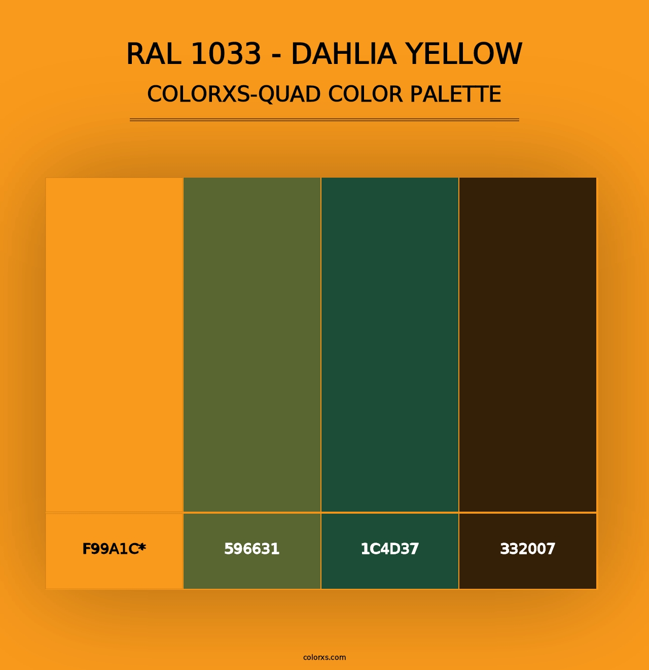 RAL 1033 - Dahlia Yellow - Colorxs Quad Palette