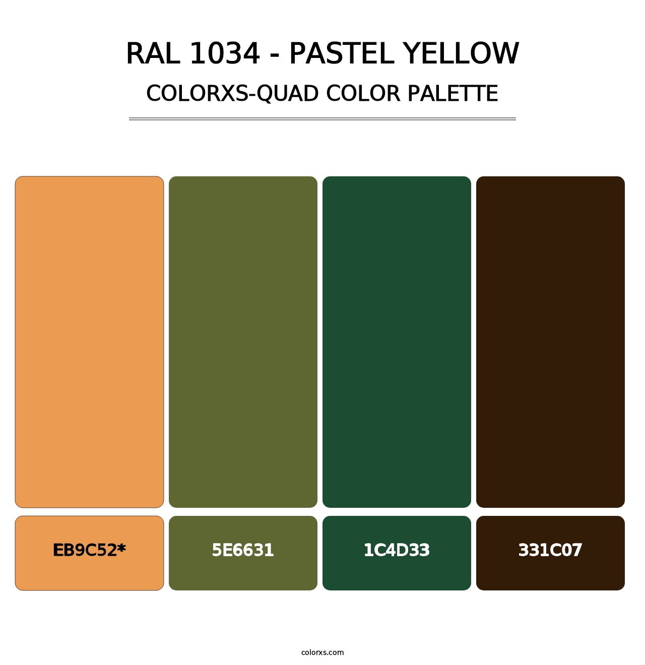 RAL 1034 - Pastel Yellow - Colorxs Quad Palette