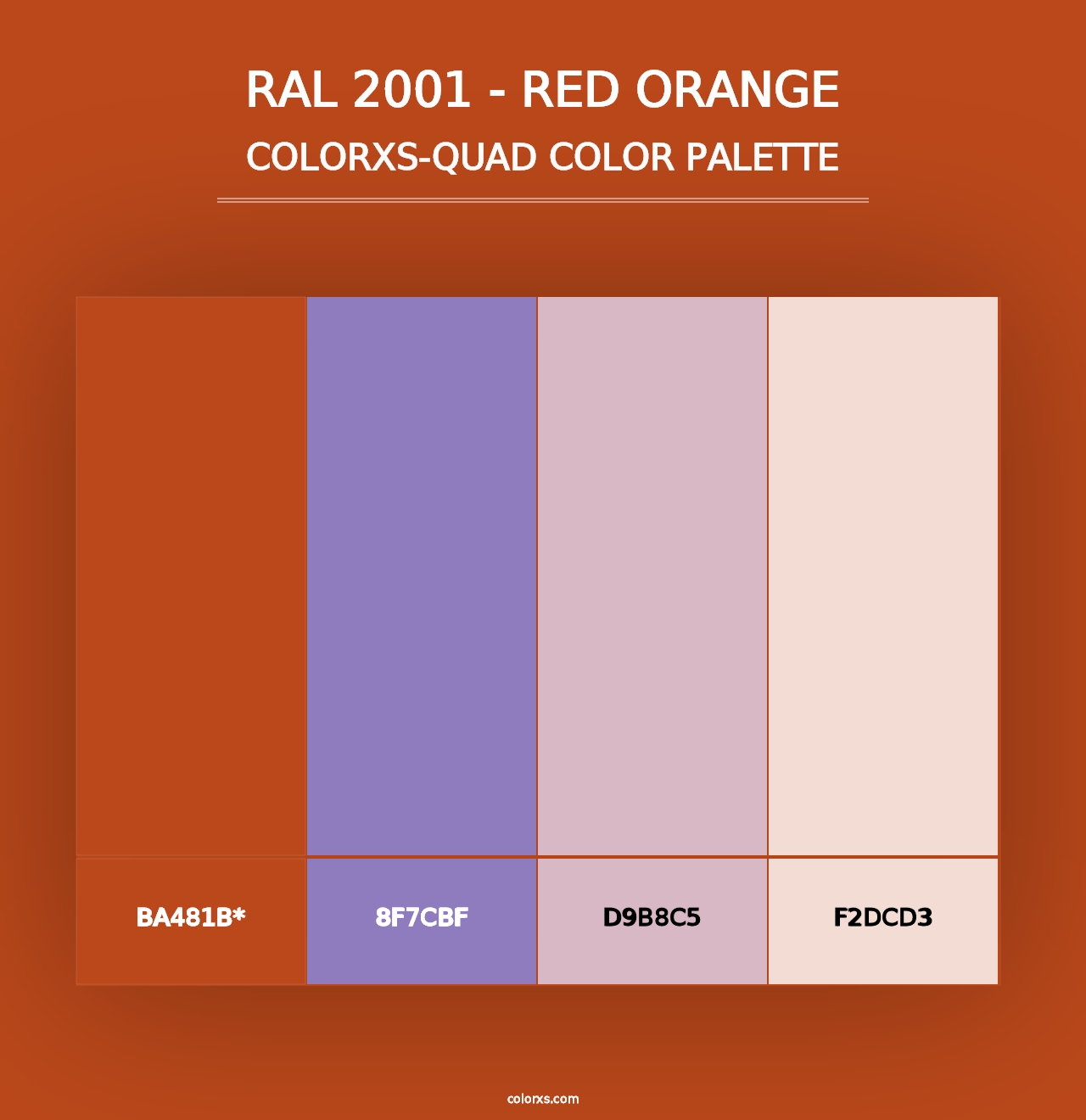 RAL 2001 - Red Orange - Colorxs Quad Palette