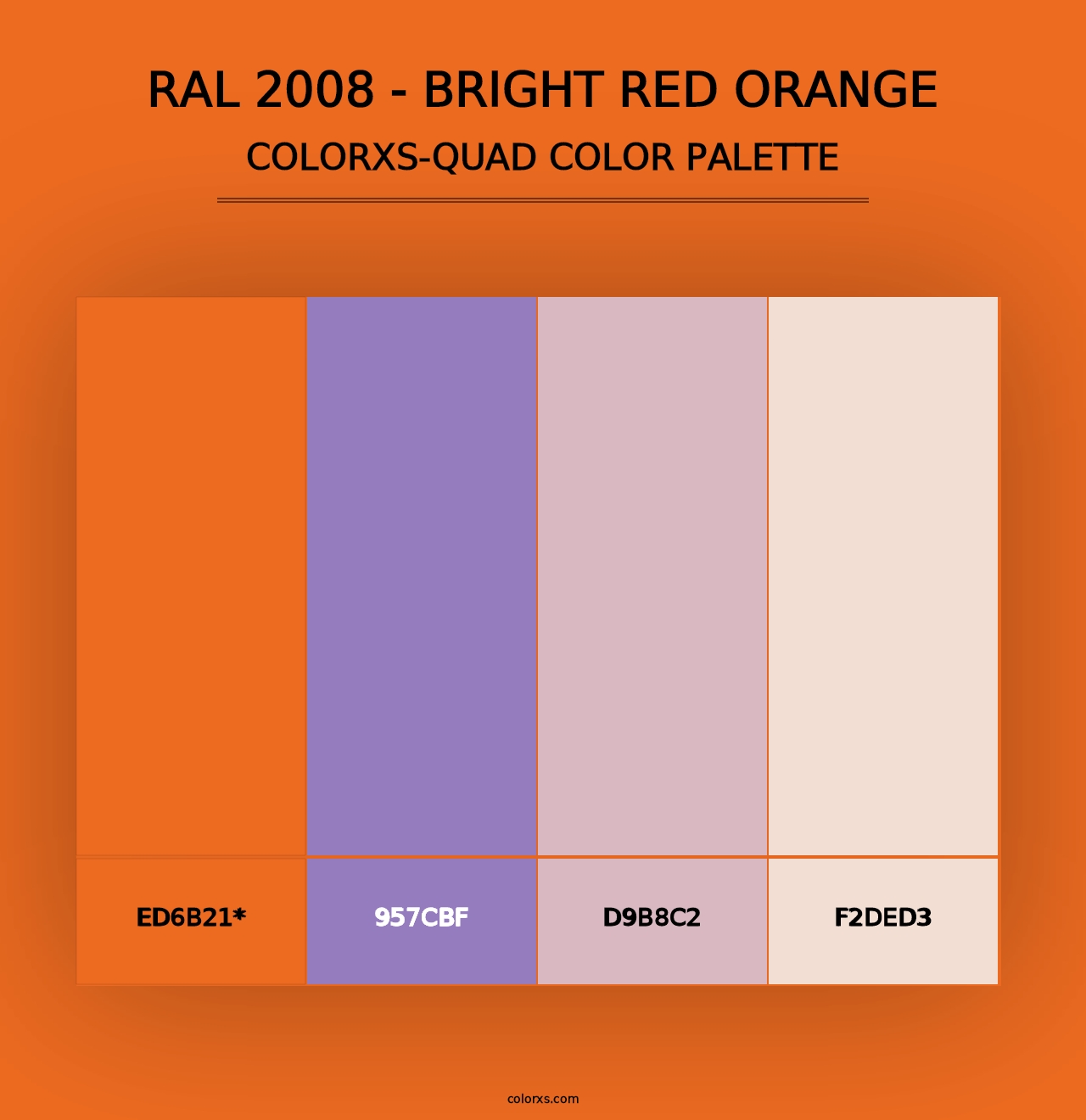 RAL 2008 - Bright Red Orange - Colorxs Quad Palette