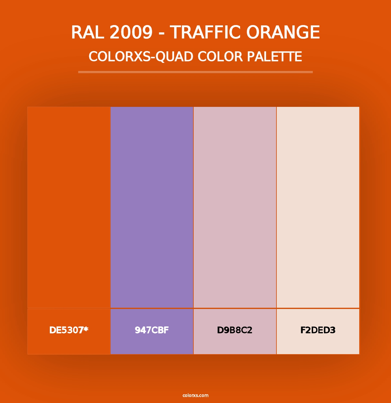 RAL 2009 - Traffic Orange - Colorxs Quad Palette