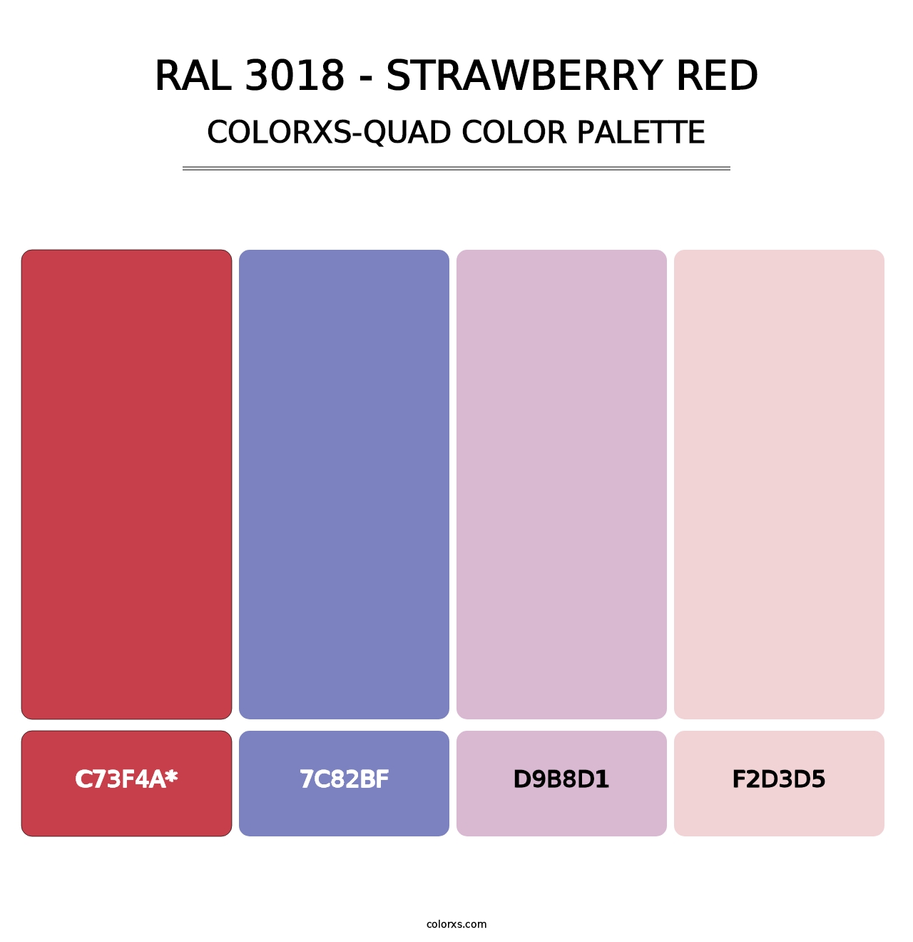 RAL 3018 - Strawberry Red - Colorxs Quad Palette