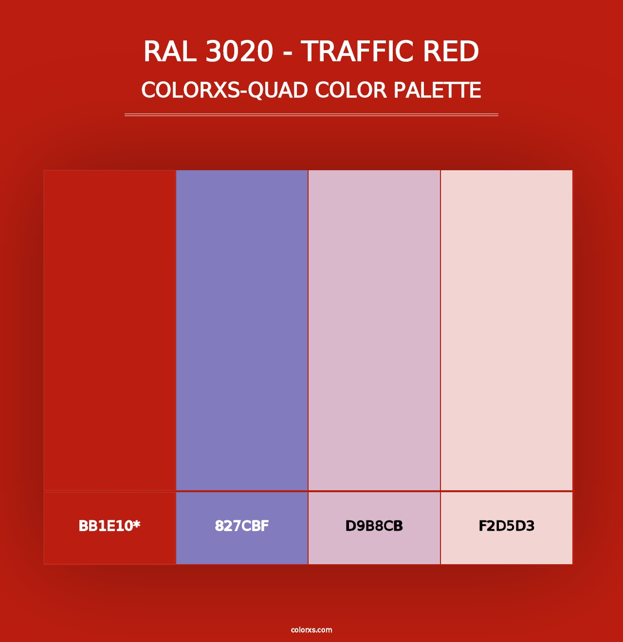 RAL 3020 - Traffic Red - Colorxs Quad Palette