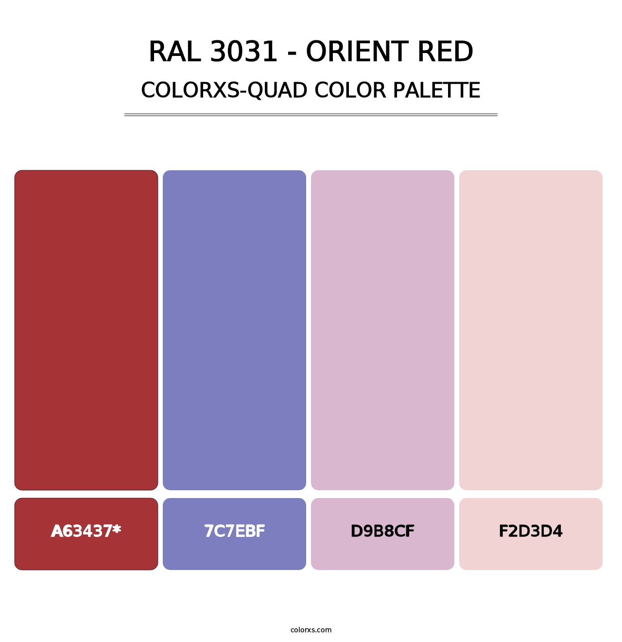 RAL 3031 - Orient Red - Colorxs Quad Palette