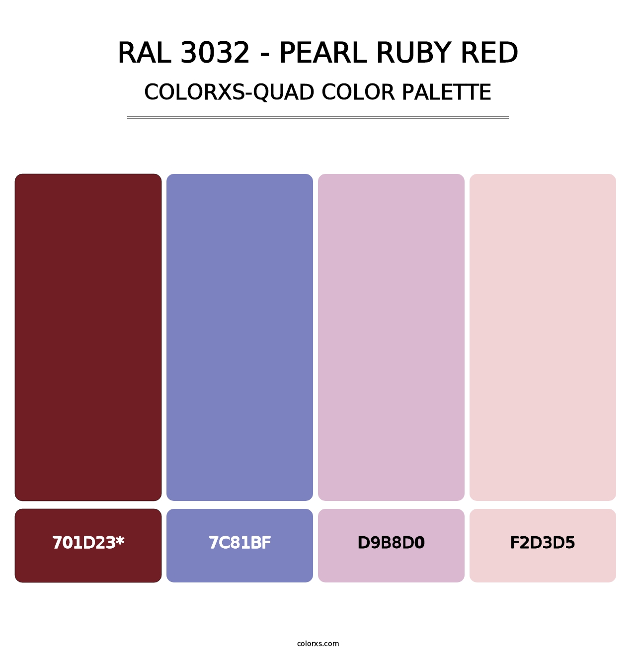 RAL 3032 - Pearl Ruby Red - Colorxs Quad Palette