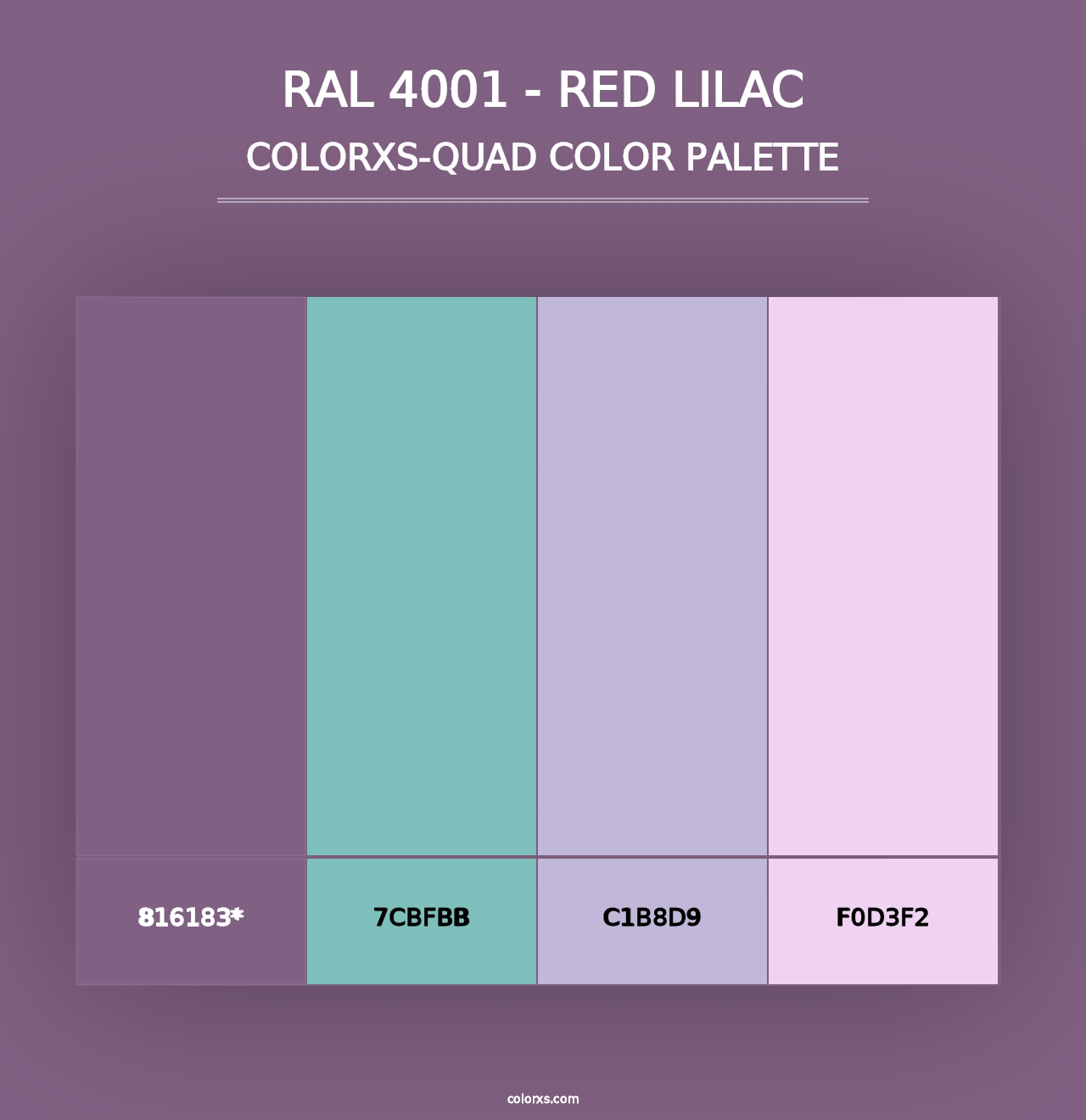 RAL 4001 - Red Lilac - Colorxs Quad Palette