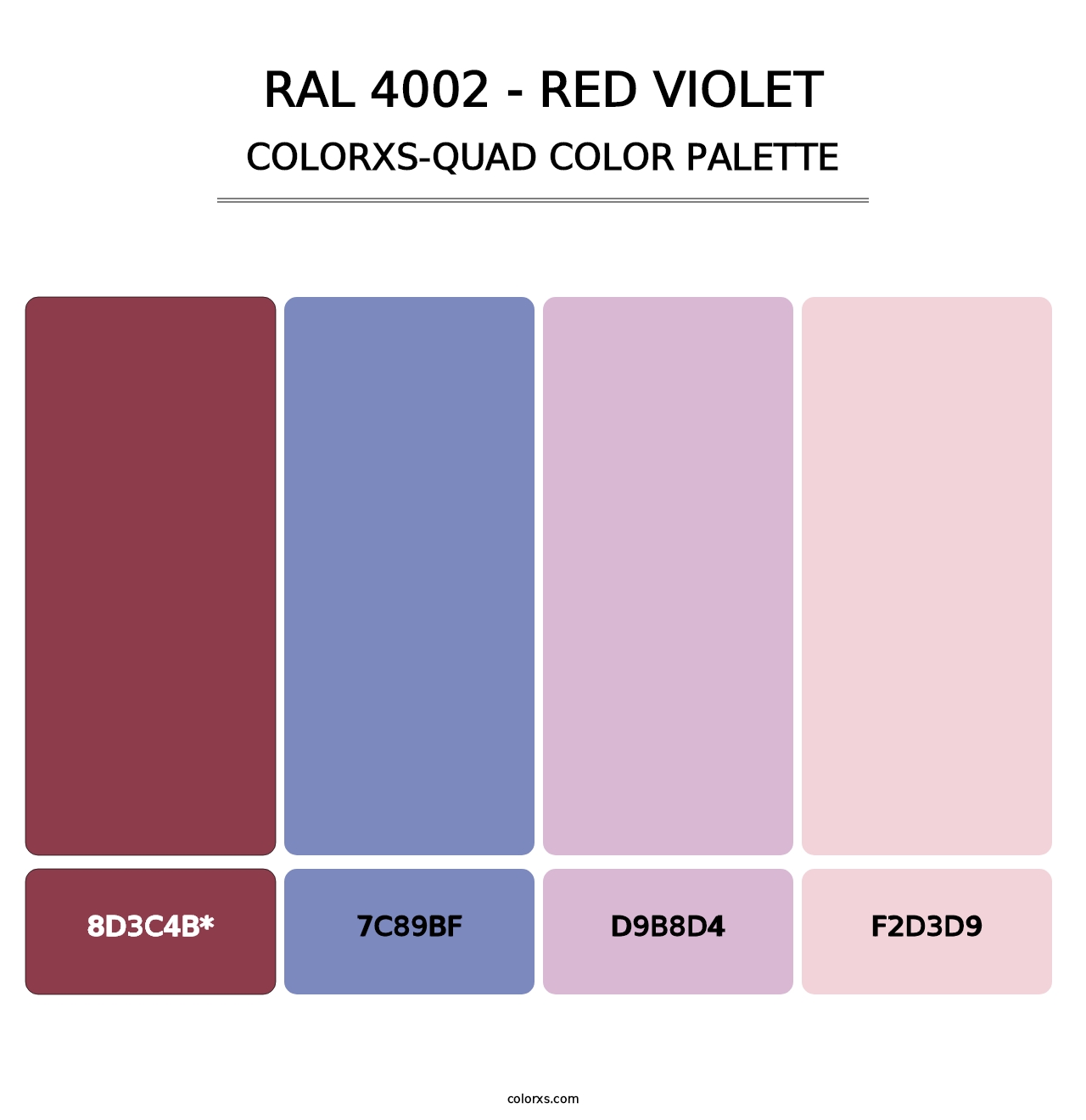 RAL 4002 - Red Violet - Colorxs Quad Palette