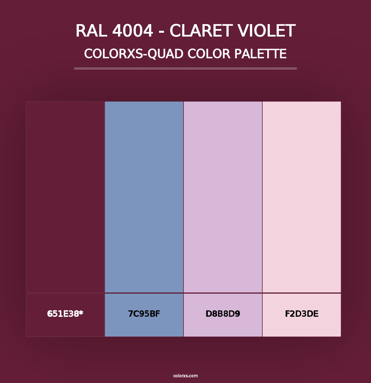 RAL 4004 - Claret Violet - Colorxs Quad Palette