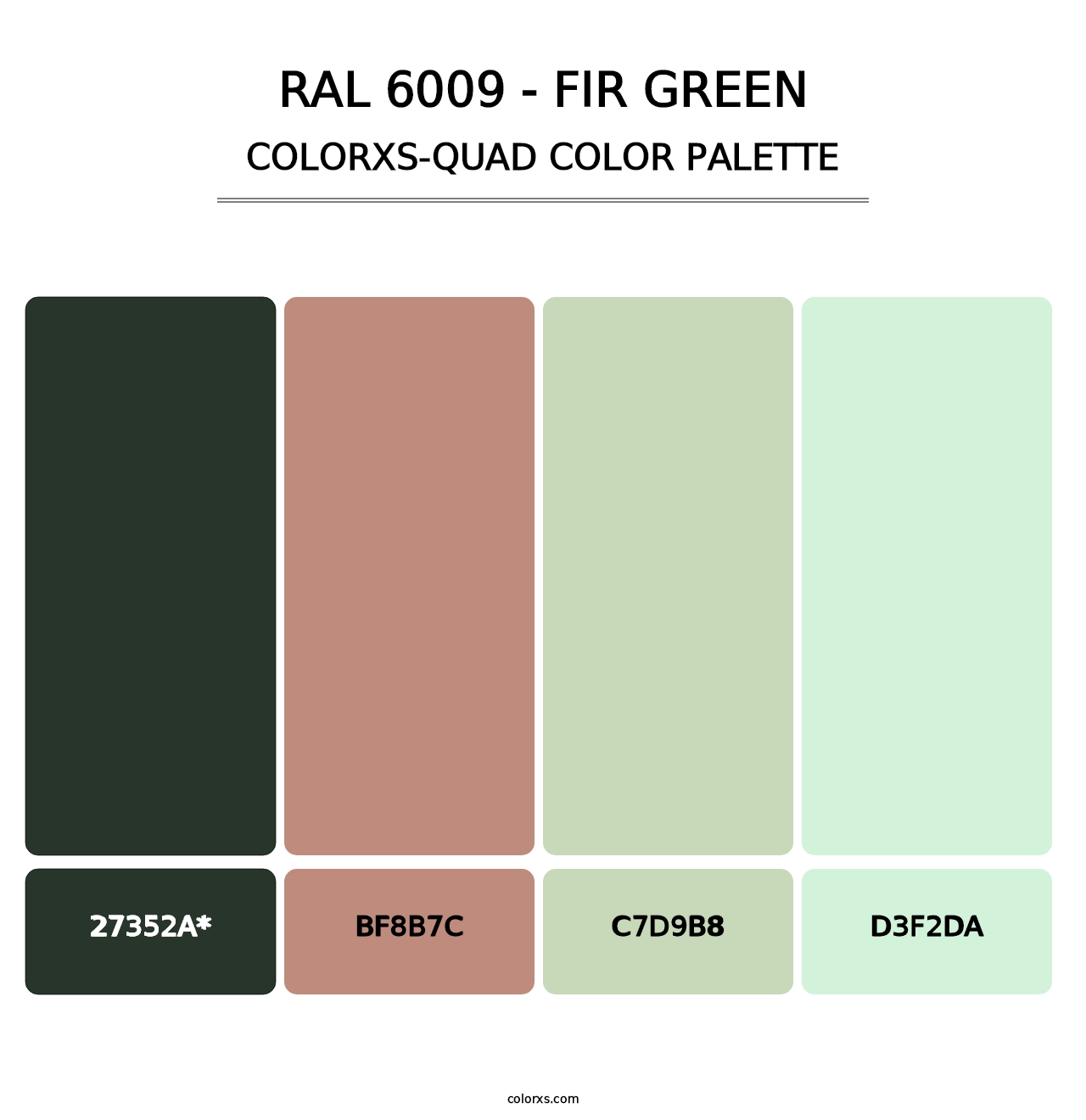 RAL 6009 - Fir Green - Colorxs Quad Palette