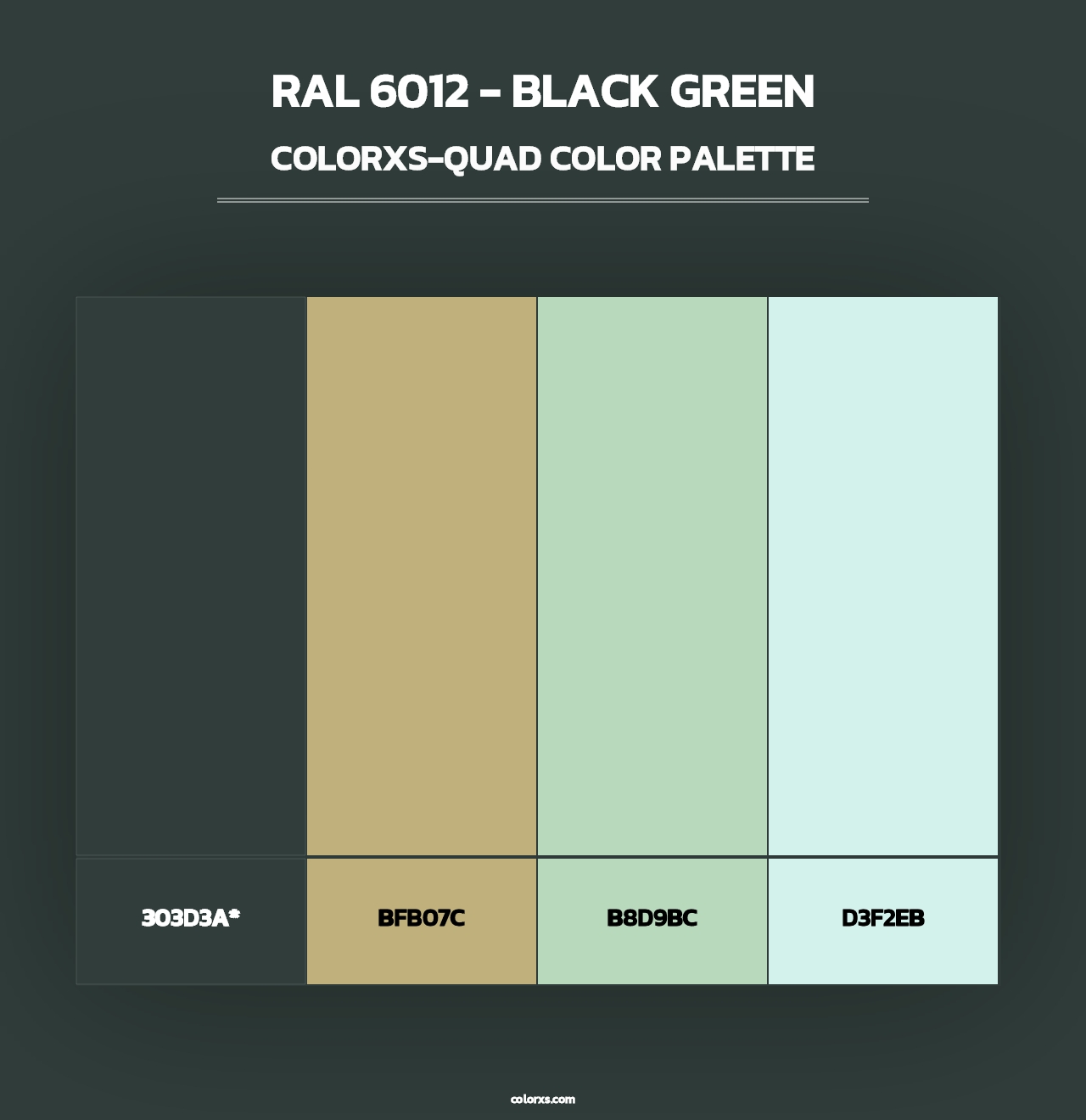 RAL 6012 - Black Green - Colorxs Quad Palette