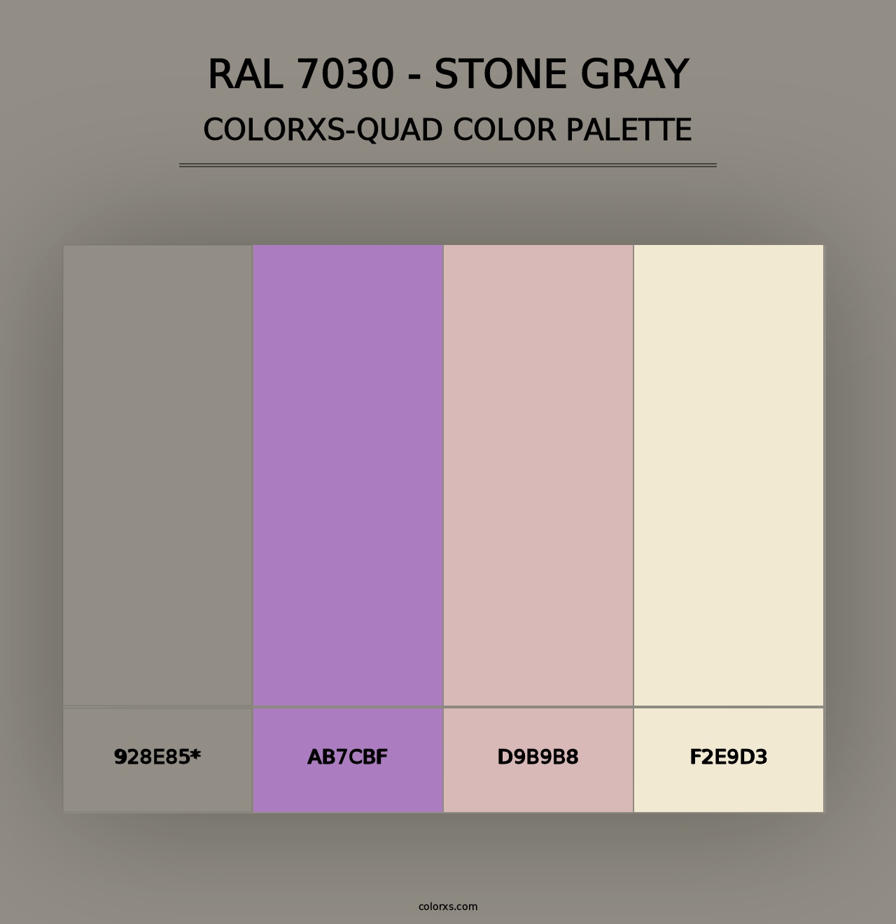 RAL 7030 - Stone Gray - Colorxs Quad Palette